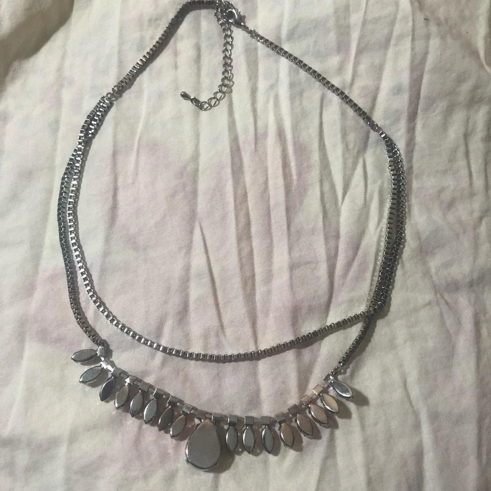 Vintage beautiful light pink gemstones‎ double layer choker necklace